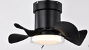 21" low noise matte black abs blade remote ceiling fan with led light for Kitchen Bedroom Dining room Toilet Patio (Matt Black)