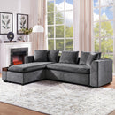 Modern L Shaped Sectional Sofa With Upholstery And Wooden Storage