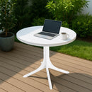 Modern Round Table, Waterproof, UV Resistant And Durable - White by HouseOfZazla