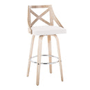 Charlotte - Farmhouse Fixed Height Bar Stool With Swivel And Round Footrest (Set of 2)