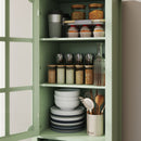 Minimalism Buffet Cabinet With Glass Doors And Double Drawer by HouseOfZazla
