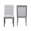 Tufted Upholstery Modern Dining Chairs (Set of 2) Sleek Comfort With Rubber Wood Frame - Gray / Oak by HouseOfZazla