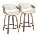 Symphony - Mid Century Modern Fixed Height Counter Stool With Swivel And Round Footrest (Set of 2) by HouseOfZazla