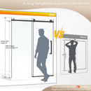 Frameless Single Sliding Shower Door & Handle And Square Tube Track by HouseOfZazla