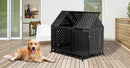 45' Heavy Duty Dog Crate Indestructible Pet Dog Cage Crate Kennel with Roof Top 2 Doors Removable Trays, Lockable Wheels, Escape-Proof for High Anxiety Large/Extra Dogs