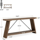 Console Table Extra Long Sofa Table With 2 Tier Shelves For Living Room by HouseOfZazla