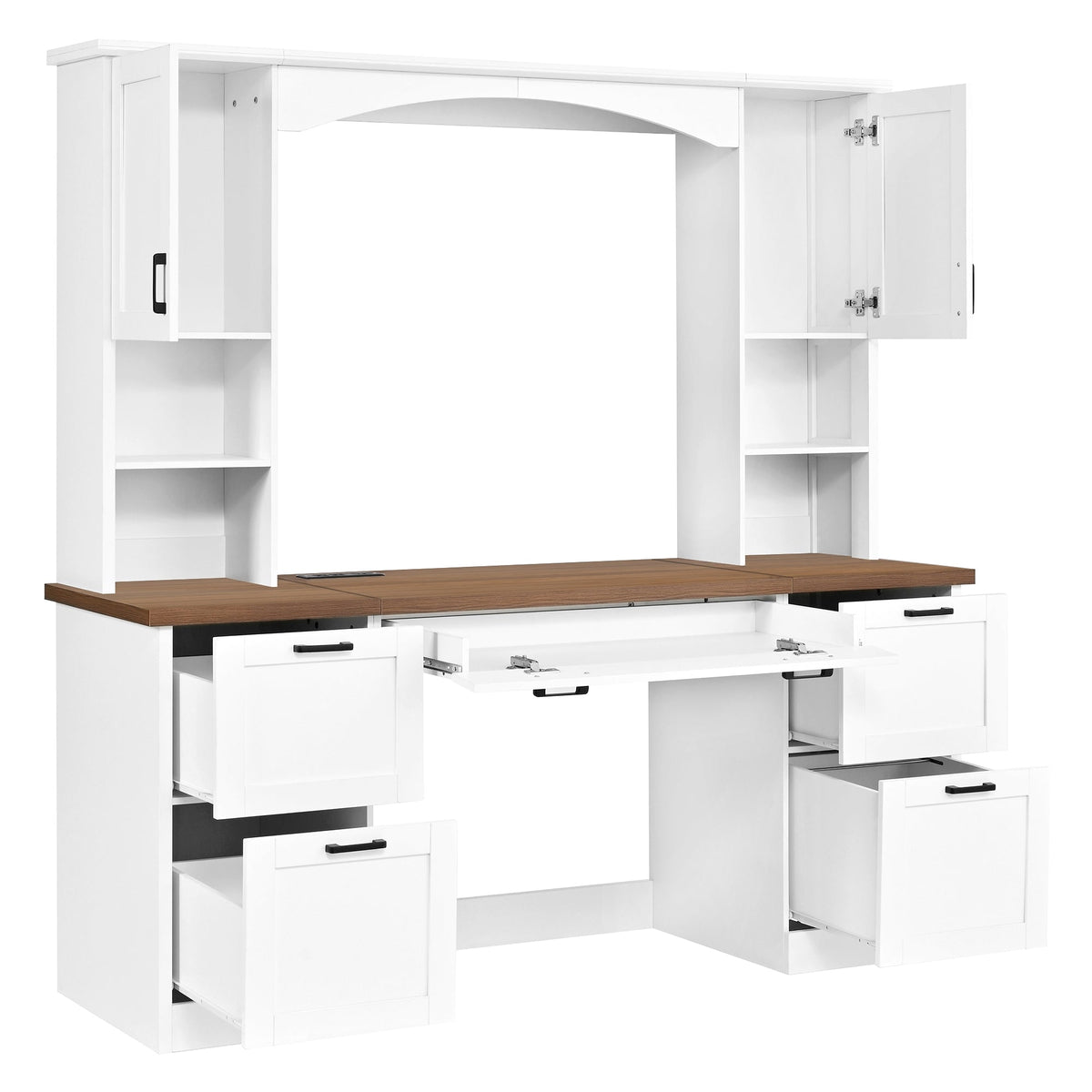 ON-Trend Farmhouse Arched Computer Desk with Hutch, photo 10 of 10