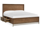 Lindon - Complete Panel Bed With Storage Rails - Belgian Wheat
