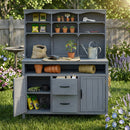 TOPMAX Large Fir Wood Potting Bench