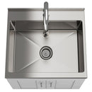 Shaker - Modern Wide, Laundry Cabinet With Faucet And Stainless Steel Sink by HouseOfZazla