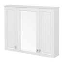 Wall Mounted Mirror Cabinet With 5 Adjustable Shelves, Rectangular Storage For Bathroom - White