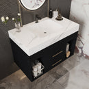 29.9" Modern Floating Bathroom Vanity with Sintered Stone Top