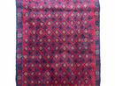 3x5 New Vintage Handmade Tribal Wool Rug Balouch Rug Afghan Rug Red Blue Diamond