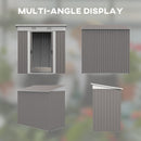 6' x 4' Metal Lean to Garden Shed, Outdoor Storage Shed, Garden Tool House with Double Sliding Doors, 2 Air Vents for Backyard, Patio, Lawn, Gray