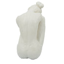 10.5x4.5x9' Seated Stone and Resin Woman Figurine with Smooth White Finish by HouseOfZazla