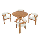 5-Piece Outdoor Acacia Wood Round Dining Set by HouseOfZazla