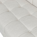 Contemporary Mid-Century Charm 3 Seater Sofa With Button Tufted Waffle Stitching by HouseOfZazla