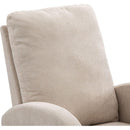 27.2"W Rocking Chair for Nursery, Polyester Glider Chair with High Back and Side Pocket, Rocking Accent Armchair with Rubber Wood Legs for Living Room/Bedroom.Beige
