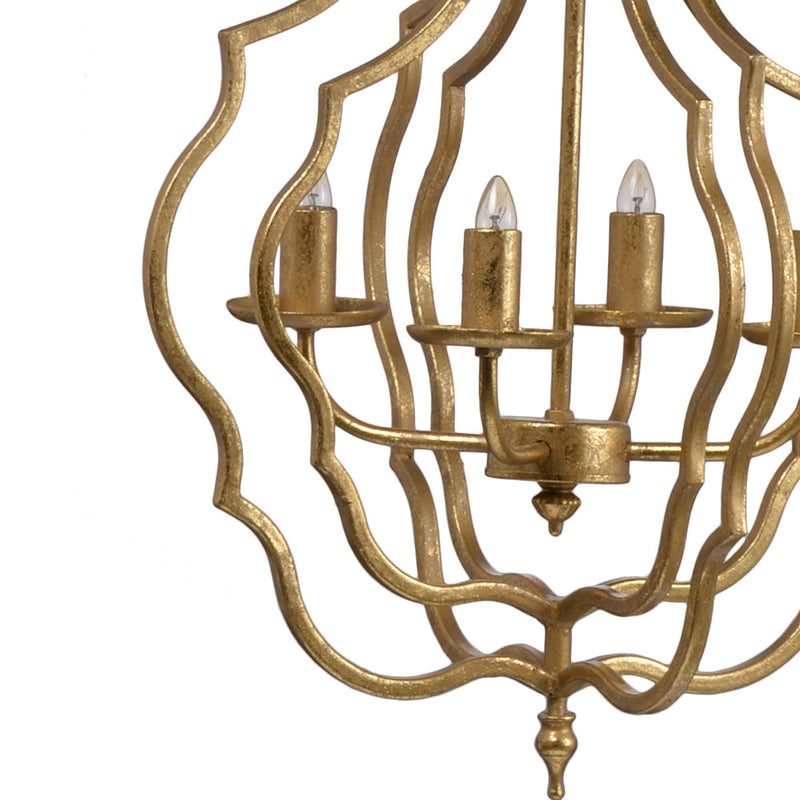 4 - Light Metal Chandelier, Hanging Light Fixture with Adjustable Chain for Kitchen Dining Room Foyer Entryway, Bulb Not Included