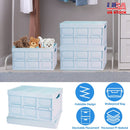 2Pcs 30L Collapsible Storage Bins With Dustproof Lid Waterproof Interior Bag Handle Stackable Storage Box Container Utility Organizer Crate For Campin