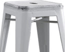 Backless Modern Industrial Bar Stools (Set of 2)