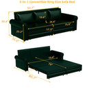 3 In 1 Convertible Sleeper Sofa With Nailhead Trim & Rolled Arm by HouseOfZazla