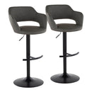 Margarite - Contemporary Adjustable Barstool With Swivel With Rounded T Footrest (Set of 2) by HouseOfZazla
