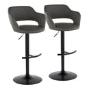 Margarite - Contemporary Adjustable Barstool With Swivel With Rounded T Footrest (Set of 2) by HouseOfZazla
