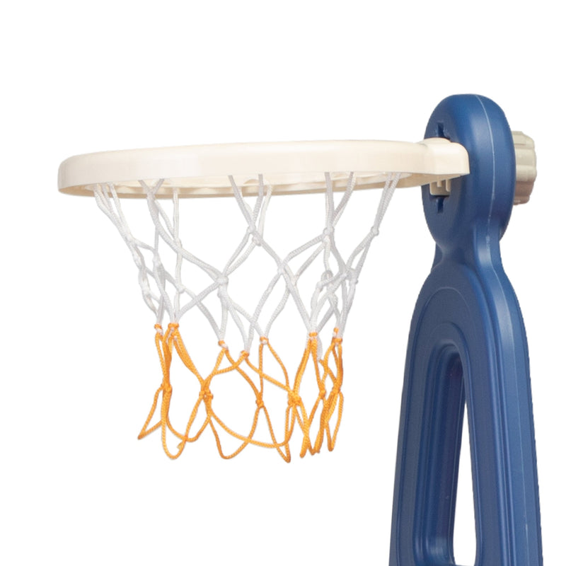 3 In 1 Slide and Swing Set with Basketball Hoop for 1-8 Years Old Children Indoor and Outdoor, Red & Blue