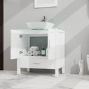Bathroom Vanity And Sink Combo Glass Top Cabinet With Mirror by Unique Piece Furniture