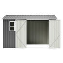 10'x8' Oversized Steel Storage Shed with Window and Lockable Doors by HouseOfZazla
