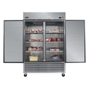 54" Commercial Freezer 49 Cu.Ft With 2 Solid Door Reach-In Freezers Stainless Steel Etl Approved Upright Freeze Storage - Silver by HouseOfZazla