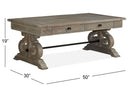 Solid Wood Cocktail Table With Vintage Dovetail Grey Finish