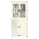 Portable Wardrobe Closet Storage Organizer With Magnetic Doors And Hanging Rod - Cream White by HouseOfZazla
