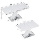 Rectangle Dining Table, Stretchable, X Shape Legs - White by HouseOfZazla