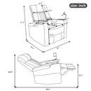 Power Recliner With Storage Arms, Cupholders, Swivel Tray Table And Cell Phone Stand - Brown