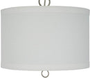 14"W Light Pendant Brushed Nickel Finish with Oatmeal Linen Shade