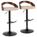 Grotto - Contemporary Adjustable Barstool With Swivel With Rounded T Footrest (Set of 2) by HouseOfZazla