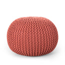 Bordeaux - Knitted Round Pouf Ottoman, Floor Cushion by Unique Piece Furniture