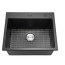 25 Inch Granite Kitchen Sink Top Mount Single Bowl Drop-In Basin for RV Bar by HouseOfZazla