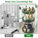 3 Tier Rotating Makeup Organizer 360¡ Spinning Perfume Cosmetic Storage Tray 55LBS Load Countertop Shelves for Lotion Lipstick