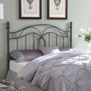 Full / Queen Headboard With Scrolling Design - Dark Gray by HouseOfZazla