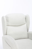 Teddy Fabric Rocking Chair With Packet Wood Legs - Ivory by HouseOfZazla