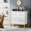 2 Drawer Lateral File Cabinet With Anti Tilt Safety, Filing Storage For Letter / Legal / A4 Files - White by HouseOfZazla