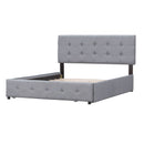 Upholstered Platform Bed With Classic Headboard And Drawers, No Box Spring Needed by HouseOfZazla