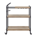 Brantley Oak & Sandy Black Finish Serving Cart by HouseOfZazla