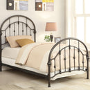 Twin Bed With Curved Headboard And Footboard - Bronze by HouseOfZazla