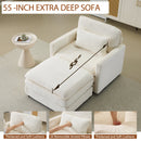 54" Plush Cloud Sofa: Modular Single + Ottoman Sofa with 22"
