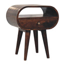 Circular Bedside Table With Open Slot - Walnut by Unique Piece Furniture