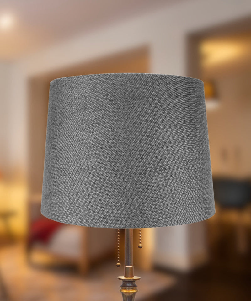 14"W x 10"H Hardback Drum Lamp Shade Granite Gray